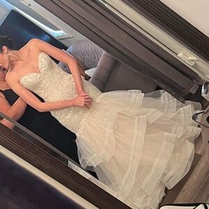 Heavily beaded mermaid style wedding gown size 6